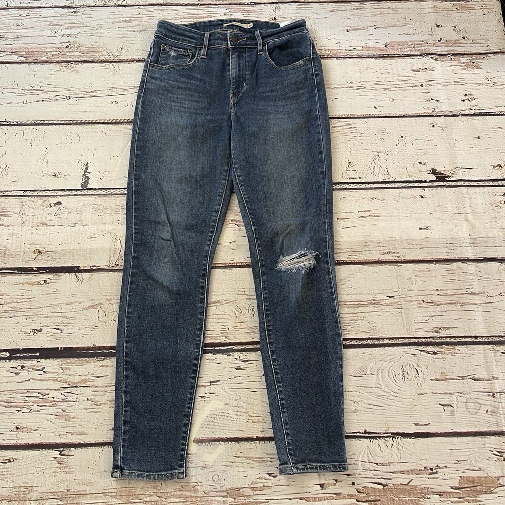 Levi's 721 Jeans Size 26 Womens High Rise Skinny Medium Wash Blue Denim